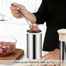 304不锈钢手动灌肠器和肉丸制作器，多功能厨房工具，可制作虾丸、鱼丸，易于清洗 - 卡其色 - 查看 7