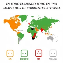 Adaptadores de enchufe internacionales de 2 paquetes con interruptores de enchufe de la UE y EE. UU. y cargador incorporado, interfaz universal, múltiples métodos de conexión, adecuados para viajar a varios países de Australia, EE. UU., Reino Unido, Nueva Zelanda y Europa. - Blanco - Ver 3