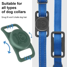 HUSQIER wasserdichtes AirTag Hundehalsband Anhänger, kompatibel mit Apple AirTag, Silikon versteckter AirTag Tracker Halter, Anti-Verlust Hundehalsband AirTag Zubehör, wasserdichte Hundehalsband Halterung kompatibel mit Apple AirTag (1. und 2. Generation), Silikon AirTags Hülle für Hundehalsband - Verschiedenfarbig - Übersicht 3