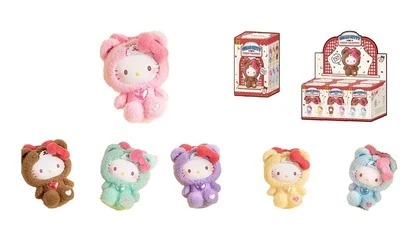 Miniso Hello Kitty Teddy Pajamas Series Plush Pendant Blind Box - Ultra-Soft Plush With Vibrant Color Variations & Surprise Unboxing