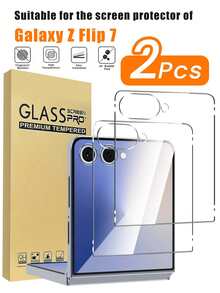 2pcs Tempered Glass Screen Protector Compatible With Samsung Galaxy Z Flip 7, Ultra, Shatterproof, Scratch-Resistant, Bubble-Free, Fit For Galaxy Z Flip 7 Screen Protector - Clear - View 10
