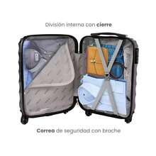 Maleta Mano Equipaje Resistente Carry On 24 Candado Viajes - Gris - Ver 3