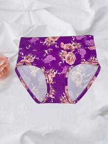 6pcs Rose Print Soft Milk Silk Plus Size Women Underwear - Multicolor - View 7