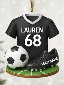 1/3/5pcs, Customized Soccer Kit - Personalized Acrylic Ornament - Christmas Gift For Son, Daughter, Grandson, For Him Boyfriend Dad, Sports Fan Key Ring, Anniversary Birthday Gift, Custom Gift For Him, Personalized Soccer Jersey Keychai, With Player Number Name Key Ring, For Sports Lovers Team Support, Game Day Accessory - Multicolor-soccer Jersey - View 4