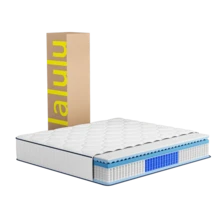 Lalulu Colchón Híbrido,Espuma de Alta Densidad Memory Foam,colchon matrimonial Queen Size Ortopedico,Ergonomicas,Antibacteriana,Antiácaros,Transpirabilidad,Antialérgico,Resistente a la humedad,colchon memoria En Caja,Alivio de Presión y Extremadamente Cómodo,Firmeza media,Certificado CertiPUR-US®, colchones Espuma, colchon Resortes - Azul y blanco - Ver 12