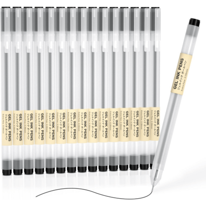 Gel Ink Ball Point Pens, Shuttle Art 15 Assorted Colors Japanese Style Gel Ink Pen Set, 0.38mm For Home, School And Office
