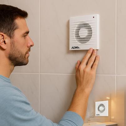 Extractor de Aire para Baño 4" AD-1616-B Silencioso con Rejilla Blanca