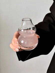 1 pieza Taza de vidrio con forma de calabaza, taza para té/infusión fría, taza de vidrio transparente para infusión fría de té, vino de frutas, taza de vidrio, vaso, vaso de balancín - transparente - Ver 2