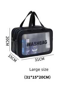 Large Double-Layer Waterproof Makeup Bag - White - View 5