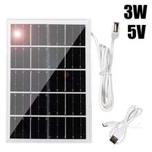 3W Solar Panel For Cell Phone, 5V Mini High Efficiency Monocrystalline Solar Panel USB Charging For Camera Fan Camping Outdoor Use