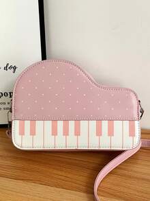 斜挎包、单肩包、吉他形包、不对称包、时尚、高端、小众、精致、适合派对、通勤、购物、带拉链 - 彩色 - 查看 17