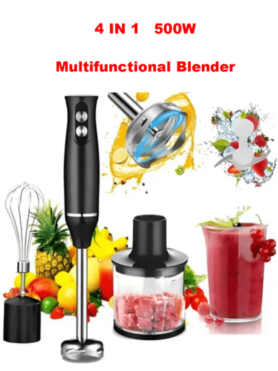 SOKANY Blender,Mixer,Immersion Blender, Meat Grinder,4-In-1 Handheld Blender Set,Food Mixer, Baby Food Mixer, Speed Regulation, Egg Beater, Including Multi-Function Stick Blender, Whisk, Chopper And Beaker, Suitable For Food Processing & Baby Food Mixing