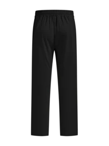 Men's Linen Drawstring Pants, Suitable For All Seasons, Casual And Versatile, Suitable For Daily Wear, Weekend Outings, Linen Blended Fabric, Solid Color Knit Fabric, Yoga Pants, Beach Pants, Essential For Autumn, An Excellent Gift For Boyfriend Or Husband. - 黑色 - 查看 4