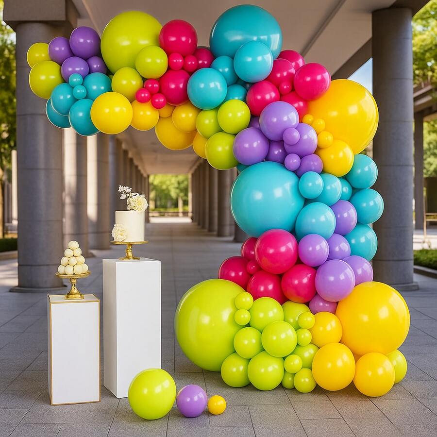 146-Piece Balloon Garland Kit With Latex Balloons In 18", 12", 10", And 5" For Party, Wedding, Birthday, And Graduation Decorations. - Trending, Best Seller, New Arrival, Party Supplies, Elegant Decor, Party Decoration, Wedding & Birthday-Pink,Yellow - 粉紅色,黃色 - 查看 1