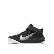 Nike Team Hustle D 10 FlyEase Comfortable And Versatile Sports Non-Slip Shock-Absorbing Wear-Resistant Mid-Top Children's Basketball Shoes Black And Silver - Black Silver - View 1