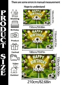 1pc Customizable Football Theme Birthday Banner, PE Material Sports Party Decoration, With Personalized Name And Age Information, Back To School - Multicolor 2 - View 4