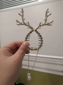 1 pieza Pinza de pelo con forma de garra de reno brillante con agarre fuerte, adecuada para cabello grueso, accesorios de pelo con borlas navideñas, decoración de pelo para cumpleaños, Navidad, fiestas, decoración del hogar, decoraciones navideñas, decoración de habitación de invierno