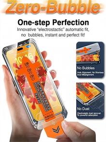 3Pcs HD Dust Free Installation Tempered Glass Screen Protector Explosion Proof And Scratch Resistant Compatible With IPhone 17 16 15 14 13 12 11 Series 9H Hardness, No Bubbles, Automatic Adsorption, Easy Installation, Mobile Phone Protective Film Screen Protection Essentials, Applicable To Daily Shield, Office, Home Daily Shield Office Home Phone Screen Protector Phone Accessories Waterproof Shockproof Anti-Fall