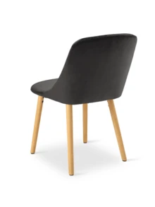Goeurvant Modern Minimalist Vertical-Stripe Upholstered Dining Chairs With Ergonomic Back & Solid Wood Legs For Living Room, Kitchen, Bedroom - Set Of 2 / Set Of 4 / Set Of 6 - Dark Grey - Dark Grey - View 8