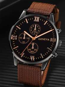 4/1pc Set Affordable Boy's Fashion Minimalist Classic Round Pointer Display Fake Chronograph Decoration Brown Strap Watch, Suitable For Boys, Comes With Luxury Fashion Bracelet Set, Great For Daily Occasions Like Back To School, Parties, And Travels, Ideal Gift For Teen Boys, Birthday, Graduation, Christmas, Gift Set, Boys' Watch - Multicolor - View 8