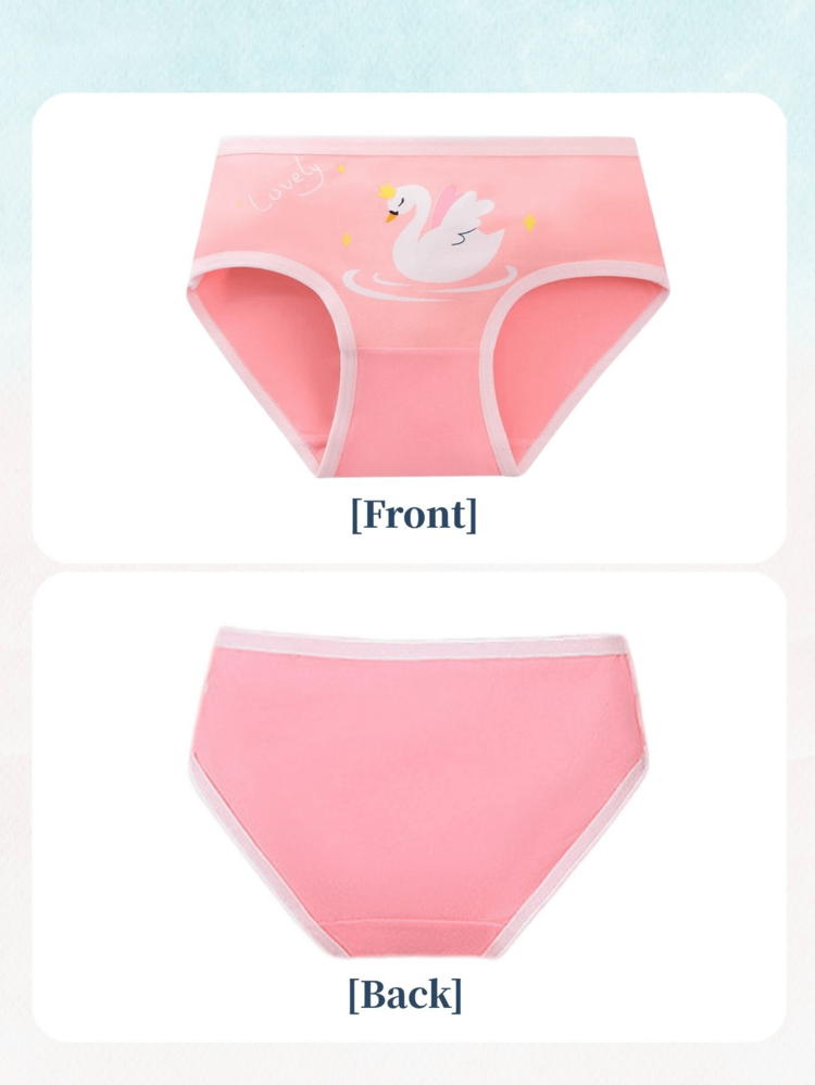 8条装女童三角裤，可爱美人鱼图案，弹性面料，柔软舒适，适合4-7岁女孩穿着。 - 彩色 - 查看 5