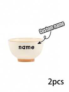 1 pièce Bol en porcelaine blanche personnalisable, style chinois simple, empilable, lavable au lave-vaisselle, parfait pour les collations, les desserts, les soupes et la préparation des repas. Convient pour une utilisation quotidienne avec les salades, les pâtes, le riz et les fruits. Également parfait pour la décoration de cuisine, les essentiels d'intérieur, les cadeaux de Noël et les fournitures scolaires.