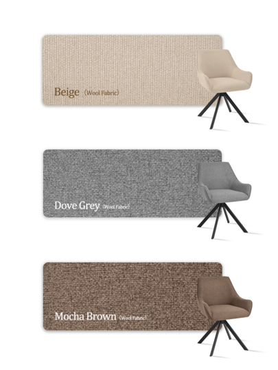 Goeurvant Stylish Suit Lapel Upholstered 360° Swivel Dining Chairs Armrests Metal Legs Room, Living Office Set Of Beige view 10