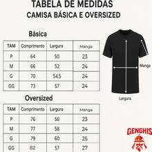 Camisa Chainsa Manh Denjih Demonio Da Motoserra Pochitah Camiseta Basica e Oversized Unissex - Preto Oversized - Visão 2