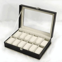 Black Watch Case For 6 Watches - 12 lưới - Xem 7