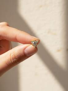 1 pieza Pendientes de botón de circonita elegantes y sencillos, joyería para mujer de plata de ley 925, pendientes sencillos de joyería fina, regalos para chicas para la vida diaria, citas, decoración para baile de graduación y fiestas