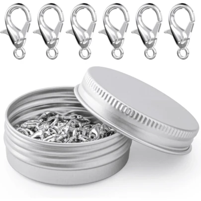 PCS Lobster Cls, Metal Alloy Small Lobster Claw Cls, Weico Lobster Clip  Handmade Kl, Brlet Jewelry Making Accories Fastener Hook(12mmx6mm, Nickel)