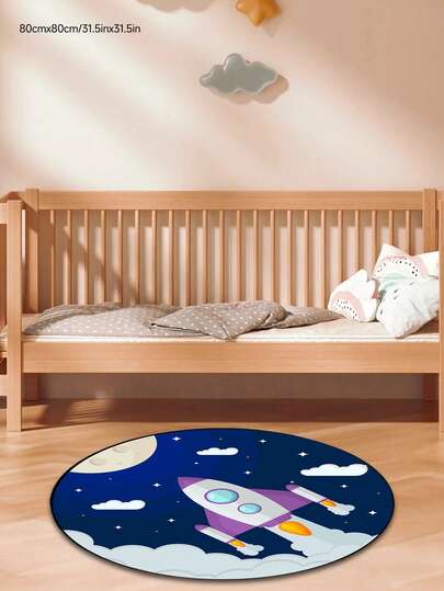 1 pieza Alfombra con patrón circular de dibujos animados, alfombra decorativa para el hogar, decoración de dormitorio, alfombra pequeña, alfombra, decoración de habitación infantil, decoración del hogar, alfombra de sala de estar, alfombra pequeña de sala de estar, alfombra de dormitorio, alfombra infantil, decoración del hogar de sala de estar, alfombra de exterior, alfombra lavable.