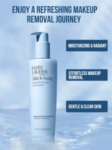 Estée Lauder Take It Away Makeup Remover, 30/200ml, 2-In-1 Water-Oil Balanced Makeup Remover And Cleanser, Gentle Yet Effective, Easily Removes All Makeup (Including Waterproof), Infused With Jojoba Seed Oil And Squalane, Soothes Skin, Suitable For All Skin Types, Best-Selling Refreshing And Mild Cleansing Product. - Estee Lauder Light Blue Cleansing Milk - View 7