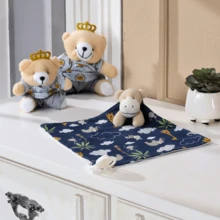 MeF Mae e Filho Baby Burp Cloth With Animal, Pacifier Holder, And Plush Toy - Marine Safar - View 1