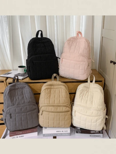 全新绗缝耐用轻便便携经典休闲时尚多功能舒适宽敞背包，适合各种场合，秋冬