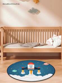 1pc Cartoon Pattern Round Rug, Home Decor Carpet, Bedroom Decor, Small Rug, Carpet, Kids Room Decor, Home Decor, Living Room Carpet, Living Room Small Rug, Bedroom Rug, Kids Rug, Living Room Home Decor, Outdoor Rug, Washable Carpet - Multicolor - View 3