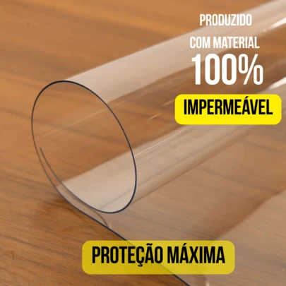 Toalha de mesa Plástico PVC Transparente Grossa e fina - Cristal Impermeável - 2, 4, 6, 8 ou 10 lugares