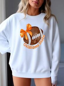 Oklahoma State Cowboys Football Bow Sweatshirt: Unisex Osu Shirt Sweatshirt - trắng - Xem 1