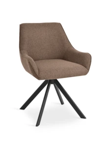Stylish Suit-Lapel Upholstered 360° Swivel Dining Chairs With Armrests And Metal Legs For Dining Room, Living Room, Office - Set Of 2 / Set Of 4 / Set Of 6 - Mocha Brown - Mocha Brown - View 6