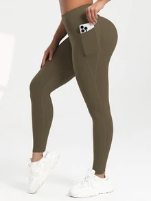 6 Pcs Sport Leggings With Pockets For Women, High Waisted Workout Yoga Pants,Running Cycling Leggings,Soft Stretchy Women Leggings - Nhiều màu - Xem 6