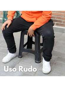 Mr. Gadgets Banco De Plástico Reforzado Uso Rudo Color Negro Ideales Para Negocio, Taquerías, Restaurantes Y Hogar Resistentes, Apilables, Ligeros Y De Alta Durabilidad 1 Pieza - Negro - Ver 5