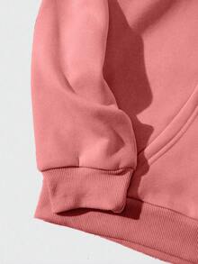 3 pcs set conjunto Sudadera Hoodie Con Gorro liso Mujer algodón comodo - Rosa negro y gris - Ver 5