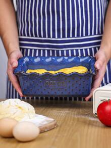 1个复古裂纹釉陶瓷面包烤盘，用于烘焙面包，陶瓷烤盘，深型，适合制作分层面包，烤箱砂锅，9 x 5英寸，不粘面包烤盘，可用于微波炉和洗碗机，长方形模具（复古白灰蓝），升级版全飞机纸箱包装 - 彩色 - 查看 7