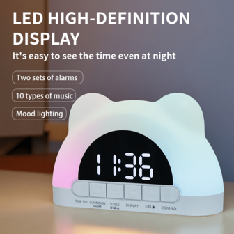 1 pieza Reloj despertador digital moderno LED multifuncional con luz ambiente, brillo ajustable, pantalla de fecha, pantalla de alarma dual - Diseño rectangular de moda, adecuado para decoración del hogar, decoración de habitaciones, decoración de dormitorio (sin batería, solo función de memoria). Regalo de cumpleaños, regalo de graduación