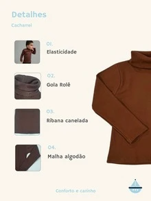 Set Of 3 Children's Turtleneck Blouses, High Neck, Casual And Elegant, Sizes 6 To 12 Years - 黑色/白色/米色 - 查看 2