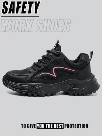 Steel Toe Shoes For Women Lightweight EVA Sole Work Shoes Comfortable Breathable Puncture Proof Slip Resistant Sneakers Indestructible Construction Industrial Safety Shoes For Warehouse,Outdoor Work,Gardening,Logistics Work Construction Work, Industrial Environment, Safety Boots, Shock Resistant, Pressure Resistant, Outdoor Work, Steel Toe Boots, Outdoor Travel, Wilderness Exploration, Hiking Shoes