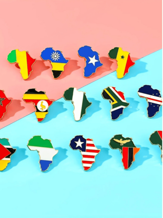 1/14 יחידות אופנה מפת סיכת יצירתי אפריקאי מפת ניגריה דגל אמייל פין מתכת תג תרמיל בגדי אביזרי קישוט מתנה