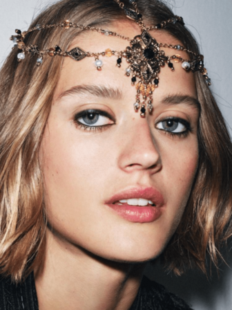 1pc Beaded Multi-Layer Rhinestone Bohemian Style Fashion Headpiece Necklace (Can Also Be Worn As A Necklace) For Women