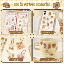 قطعة واحدة من ملصق بلاستيكي ثلاثي الأبعاد لحيوان الكابيبارا، ملصق زخرفي كرتوني مرصع بالألماس ثلاثي الأبعاد، متوفر بأربعة أنماط، مناسب لكتب الملصقات والأجهزة المحمولة والثلاجات وتزيين أغطية الهواتف الكرتونية. التصميم مثالي للاستخدام المنزلي والأعياد والحفلات وأعياد الهالوين والكريسماس. - متعدد الألوان - مشاهدة 2