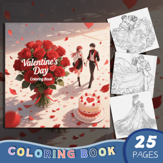1 PC Premium Valentine's Day Stress Relief Coloring Book, Featuring Intricate Holiday-Themed Pages – Ideal Gift For Couples, Friends, Colleagues, And Family Members, Perfect For Relaxation And Creativity (Upgraded Version With 25 Thickened, High-Quality Pages)